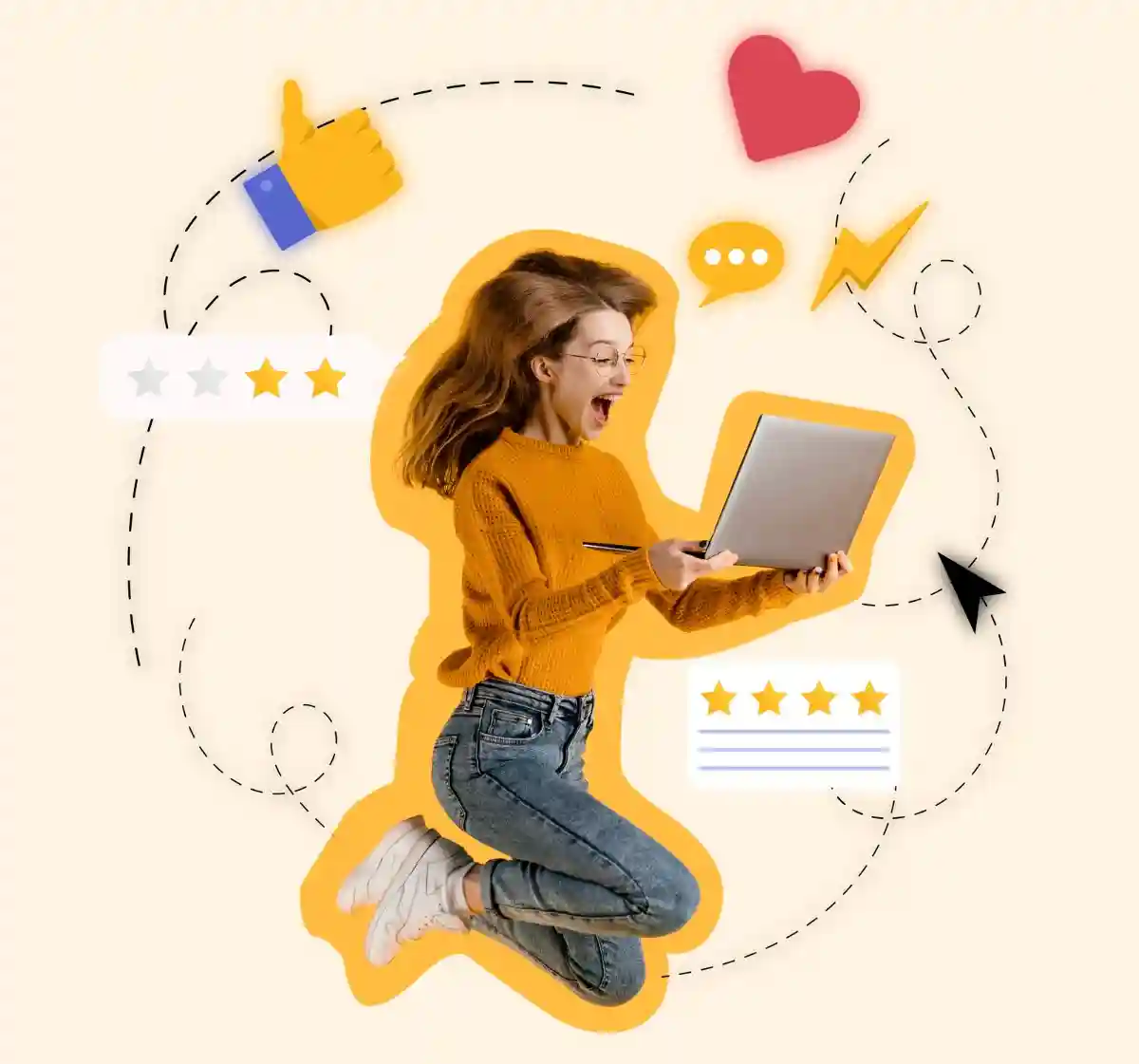 customer with laptop